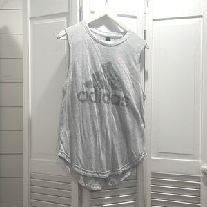 Adidas, light heathered grey, workout tank